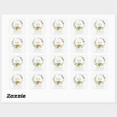 Elegant Botanisch Leafy Wreated Gold Afstuderen Vierkante Sticker (Vel)