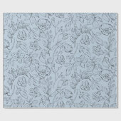 Elegant botanisch lijnkunstpatroon cadeaupapier (Vlak)