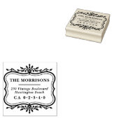 Elegant Botanisch Lijst Familienaam Retouradres Rubberstempel (Gestempeld)