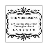 Elegant Botanisch Lijst Familienaam Retouradres Rubberstempel (Afrduk)