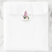 Elegant Botanisch Lila Handgemaakt Product Ronde Sticker (Tas)
