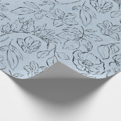 Elegant Botanisch Line Art Patroon Cadeaupapier (Hoek)