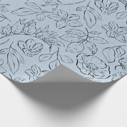 Elegant Botanisch Line Art Patroon Cadeaupapier (Hoek)