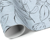 Elegant Botanisch Line Art Patroon Cadeaupapier (Rol Hoek)