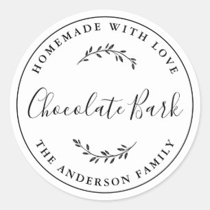 Elegant botanisch logo zelfgemaakte bakkerij cadea ronde sticker
