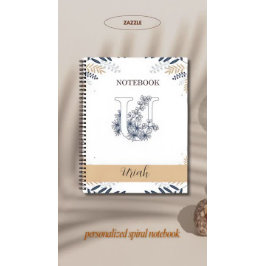 Elegant Botanisch met Initiaal U Notitieboek