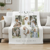 Elegant Botanisch Monogram 6 Fotocollage Fleece Deken