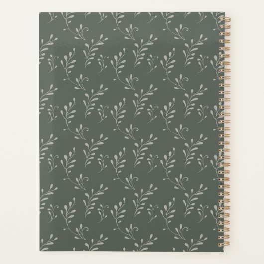 Elegant Botanisch Monogram 6 Fotocollage Planner (Achterkant)