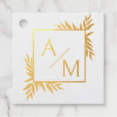 Elegant, botanisch, monogram bedankjes labels (Voorkant)