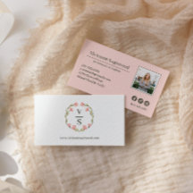 Elegant Botanisch Monogram Crest Roze Groen Foto