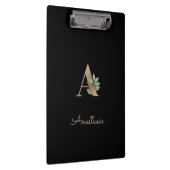 Elegant Botanisch Monogram Letter A Klembord (Rechts)