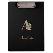 Elegant Botanisch Monogram Letter A Klembord (Voorkant)