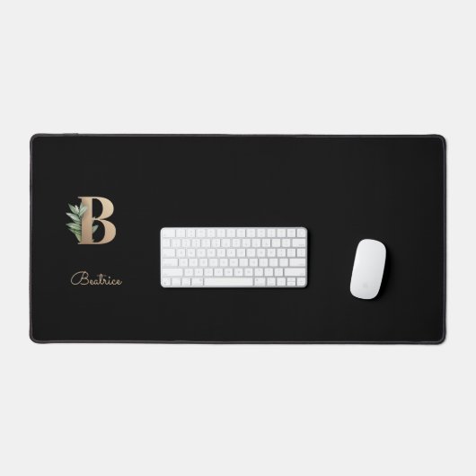 Elegant Botanisch Monogram Letter B Bureaumat (Keyboard & Muis)