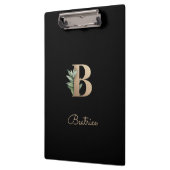Elegant Botanisch Monogram Letter B Klembord (Links)