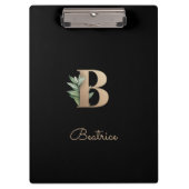 Elegant Botanisch Monogram Letter B Klembord (Voorkant)