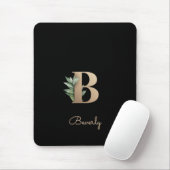 Elegant Botanisch Monogram Letter B Muismat (Met muis)