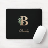 Elegant Botanisch Monogram Letter B Muismat (Met muis)