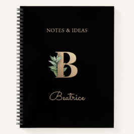 Elegant Botanisch Monogram Letter B Notitieboek