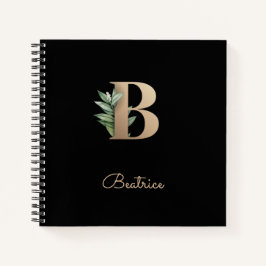 Elegant Botanisch Monogram Letter B Notitieboek