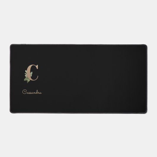 Elegant Botanisch Monogram Letter C Bureaumat (Voorkant)