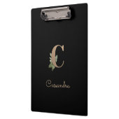 Elegant Botanisch Monogram Letter C Klembord (Links)