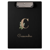 Elegant Botanisch Monogram Letter C Klembord (Voorkant)
