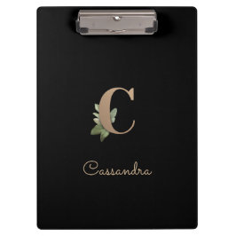 Elegant Botanisch Monogram Letter C Klembord