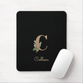 Elegant Botanisch Monogram Letter C Muismat (Met muis)