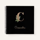 Elegant Botanisch Monogram Letter C Notitieboek (Voorkant)