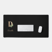 Elegant Botanisch Monogram Letter D Bureaumat (Keyboard & Muis)