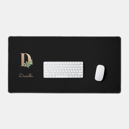 Elegant Botanisch Monogram Letter D Bureaumat (Keyboard & Muis)