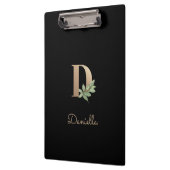 Elegant Botanisch Monogram Letter D Klembord (Links)