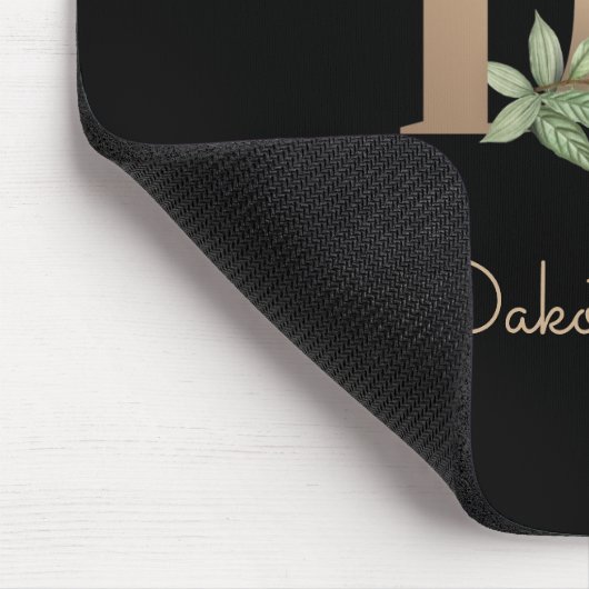 Elegant Botanisch Monogram Letter D Muismat (Hoek)