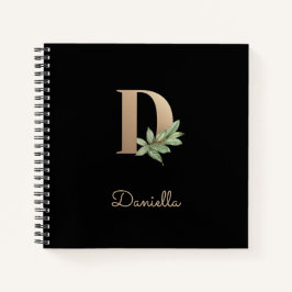 Elegant Botanisch Monogram Letter D Notitieboek