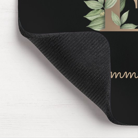 Elegant Botanisch Monogram Letter E Muismat (Hoek)