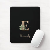 Elegant Botanisch Monogram Letter E Muismat (Met muis)