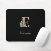Elegant Botanisch Monogram Letter E Muismat (Met muis)