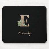 Elegant Botanisch Monogram Letter E Muismat (Voorkant)