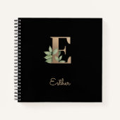 Elegant Botanisch Monogram Letter E Notitieboek (Voorkant)