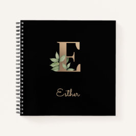Elegant Botanisch Monogram Letter E Notitieboek