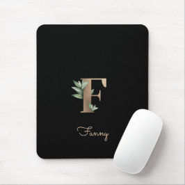 Elegant Botanisch Monogram Letter F Muismat