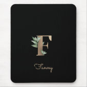 Elegant Botanisch Monogram Letter F Muismat (Voorkant)