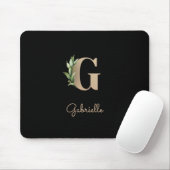 Elegant Botanisch Monogram Letter G Muismat (Met muis)
