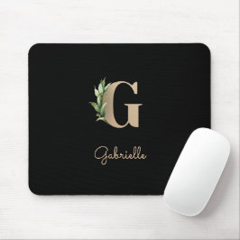 Elegant Botanisch Monogram Letter G Muismat