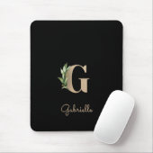 Elegant Botanisch Monogram Letter G Muismat (Met muis)