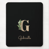 Elegant Botanisch Monogram Letter G Muismat (Voorkant)