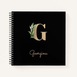 Elegant Botanisch Monogram Letter G Notitieboek