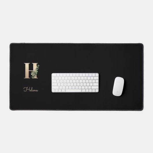 Elegant Botanisch Monogram Letter H Bureaumat (Keyboard & Muis)