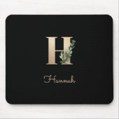 Elegant Botanisch Monogram Letter H Muismat (Voorkant)