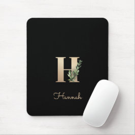 Elegant Botanisch Monogram Letter H Muismat